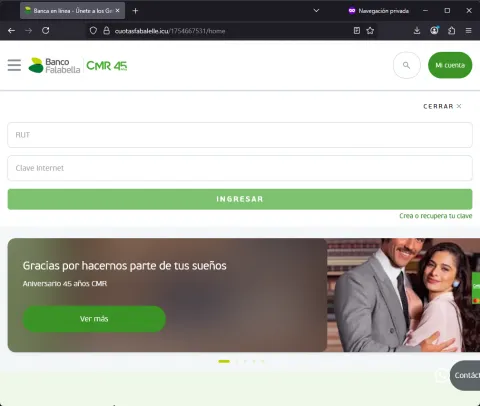 sitio fraudulento